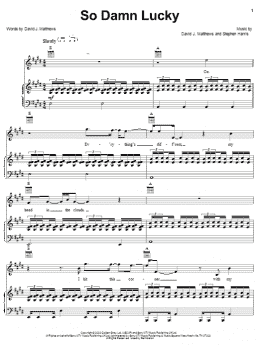 page one of So Damn Lucky (Piano, Vocal & Guitar Chords (Right-Hand Melody))