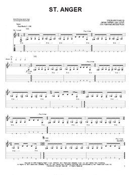 page one of St. Anger (Easy Guitar Tab)