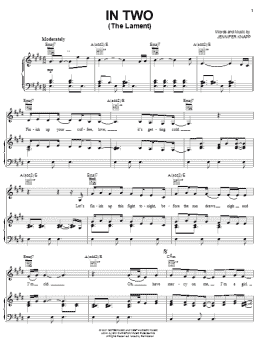 page one of In Two (The Lament) (Piano, Vocal & Guitar Chords (Right-Hand Melody))