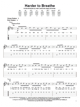 page one of Harder To Breathe (Easy Guitar Tab)