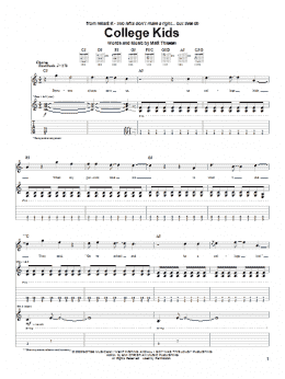 page one of College Kids (Guitar Tab)