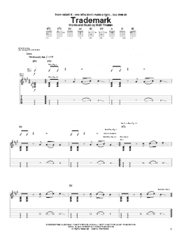 page one of Trademark (Guitar Tab)
