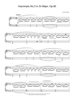 page one of Impromptu No.3 in Gb Major, Op.90 (Piano Solo)