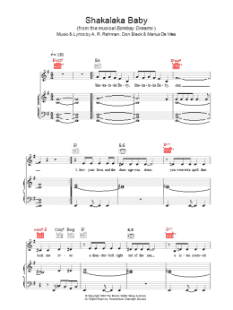 page one of Shakalaka Baby (Piano, Vocal & Guitar Chords)