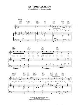 page one of As Time Goes By (Piano, Vocal & Guitar Chords)