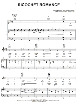 page one of Ricochet Romance (Piano, Vocal & Guitar Chords (Right-Hand Melody))
