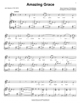 page one of Amazing Grace (Piano, Vocal & Guitar Chords (Right-Hand Melody))