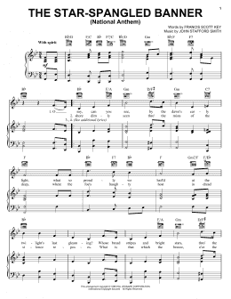 page one of The Star Spangled Banner (Piano, Vocal & Guitar Chords (Right-Hand Melody))