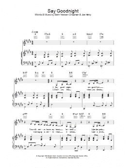 page one of Say Goodnight (Piano, Vocal & Guitar Chords)