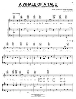 page one of A Whale Of A Tale (from 20,000 Leagues Under The Sea) (Piano, Vocal & Guitar Chords (Right-Hand Melody))