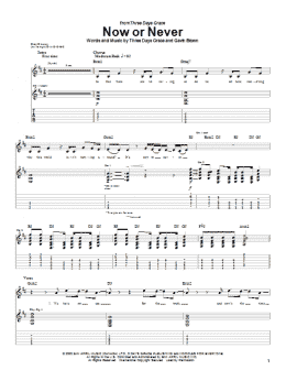 page one of Now Or Never (Guitar Tab)