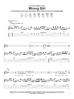 page one of Wrong Girl (Guitar Tab)