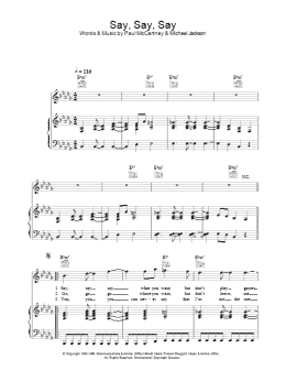 page one of Say Say Say (Piano, Vocal & Guitar Chords)