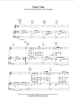 page one of Didn't We (Piano, Vocal & Guitar Chords)