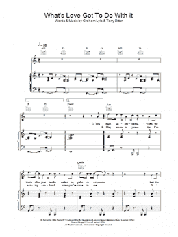 page one of What's Love Got To Do With It (Piano, Vocal & Guitar Chords)