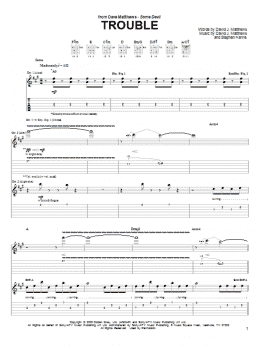 page one of Trouble (Guitar Tab)