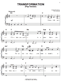 page one of Transformation (Pop Version) (Easy Piano)