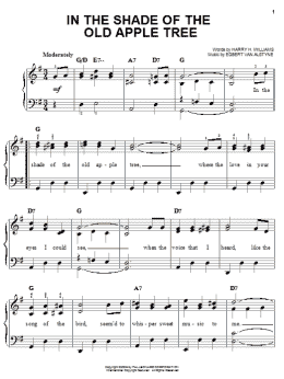 page one of In The Shade Of The Old Apple Tree (Easy Piano)