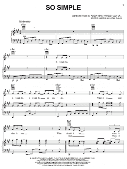 page one of So Simple (Piano, Vocal & Guitar Chords (Right-Hand Melody))