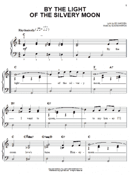 page one of By The Light Of The Silvery Moon (Easy Piano)