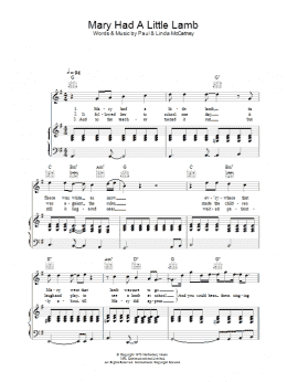 page one of Mary Had A Little Lamb (Piano, Vocal & Guitar Chords)