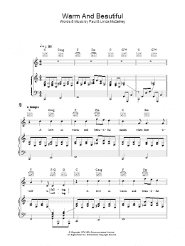 page one of Warm And Beautiful (Piano, Vocal & Guitar Chords)
