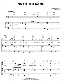 page one of No Other Name (Piano, Vocal & Guitar Chords (Right-Hand Melody))