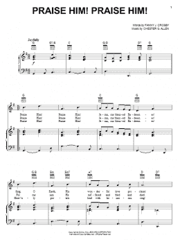 page one of Praise Him! Praise Him! (Piano, Vocal & Guitar Chords (Right-Hand Melody))