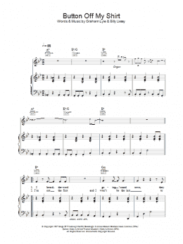 page one of Button Off My Shirt (Piano, Vocal & Guitar Chords)