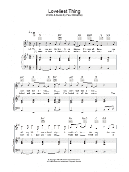 page one of Loveliest Thing (Piano, Vocal & Guitar Chords)