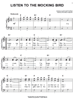 page one of Listen To The Mocking Bird (Easy Piano)
