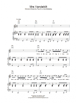 page one of Mrs Vandebilt (Piano, Vocal & Guitar Chords)