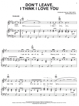 page one of Don't Leave, I Think I Love You (Piano, Vocal & Guitar Chords (Right-Hand Melody))