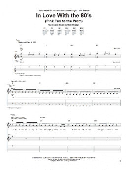 page one of In Love With The 80's (Pink Tux To The Prom) (Guitar Tab)