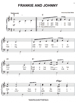 page one of Frankie And Johnny (Easy Piano)