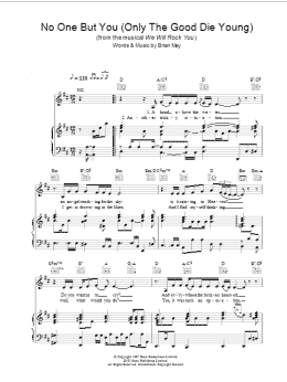 page one of No One But You (Only The Good Die Young) (Piano, Vocal & Guitar Chords)