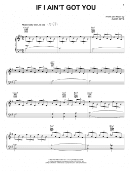 page one of If I Ain't Got You (Piano, Vocal & Guitar Chords (Right-Hand Melody))