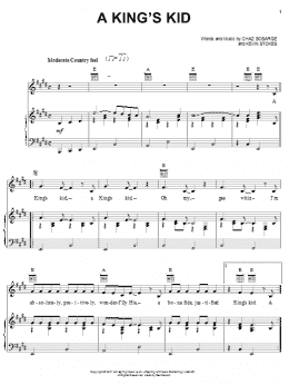 page one of A King's Kid (Piano, Vocal & Guitar Chords (Right-Hand Melody))
