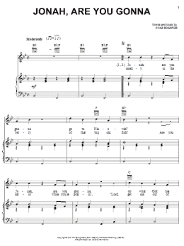 page one of Jonah, Are You Gonna (Piano, Vocal & Guitar Chords (Right-Hand Melody))
