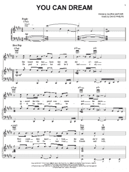 page one of You Can Dream (Piano, Vocal & Guitar Chords (Right-Hand Melody))