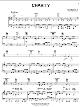 page one of Charity (Piano, Vocal & Guitar Chords (Right-Hand Melody))