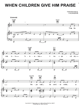 page one of When Children Give Him Praise (Piano, Vocal & Guitar Chords (Right-Hand Melody))