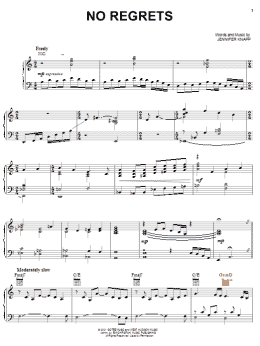 page one of No Regrets (Piano, Vocal & Guitar Chords (Right-Hand Melody))