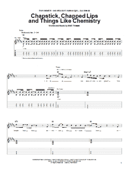 page one of Chapstick, Chapped Lips And Things Like Chemistry (Guitar Tab)