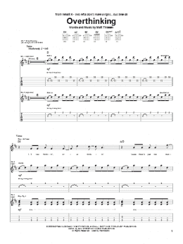 page one of Overthinking (Guitar Tab)
