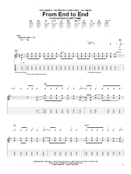 page one of From End To End (Guitar Tab)
