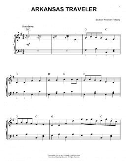 page one of Arkansas Traveler (Easy Piano)