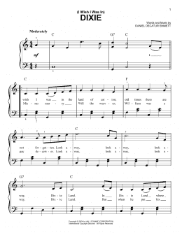page one of (I Wish I Was In) Dixie (Easy Piano)