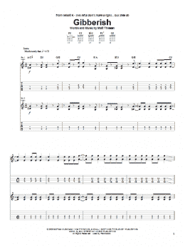 page one of Gibberish (Guitar Tab)