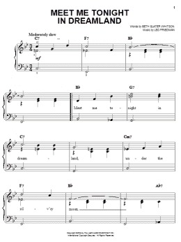 page one of Meet Me Tonight In Dreamland (Easy Piano)